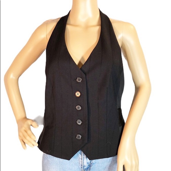 H&M Jackets & Blazers - H&M Two Tone Black Pinstripe Belted Vest 12